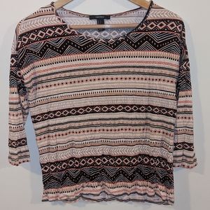 F21 Pink Tribal 3/4 Sleeve